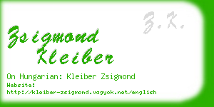 zsigmond kleiber business card